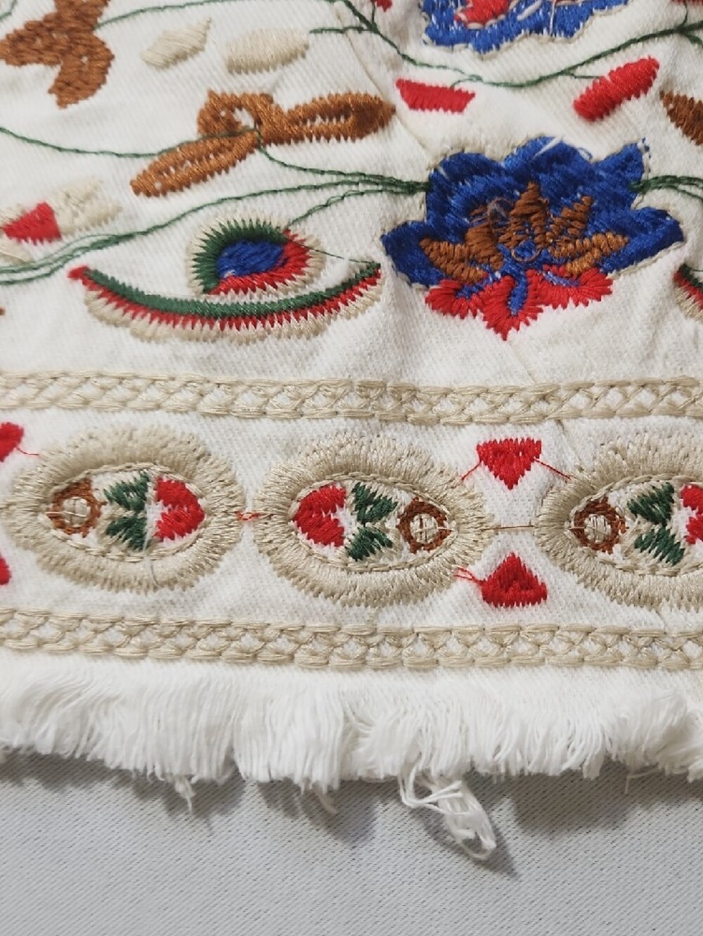 Umgee White Denim Mini Skirt - Clean White With Beautiful Embroidery - Picture 6 of 13